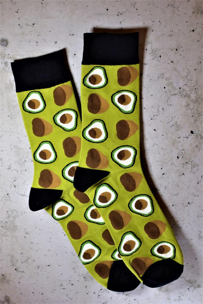 Adult Graphic Socks - Avocados In Green - One Size